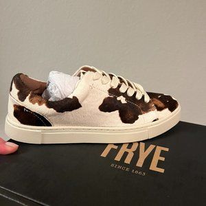 Frye Ivy Low Lace Leather Sneaker Calf Hair
